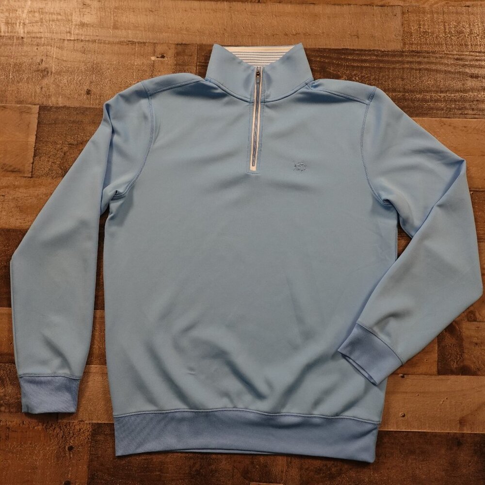 Southern Tide quarter zip pullover women's small baby blue